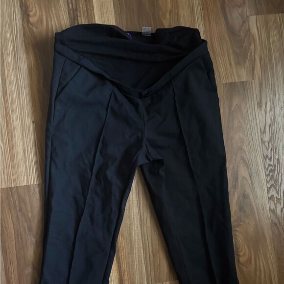 Seraphine Pants - Séraphine Black Pleated Straight Leg Maternity Pants Size  2